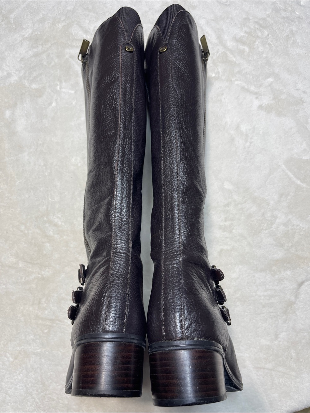 Bandolino Brown Over-the-Knee Leather Boots with Buckle and Side Zipper Size 9.5 - Picture 4 of 8